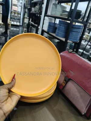 Brand New Italian Breakable Plates - Orange
