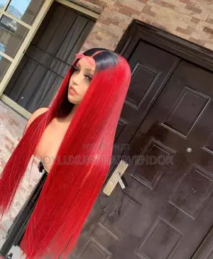 30" SDD Red Wine Bone Straight Wig with 2x6 Closure, 300g