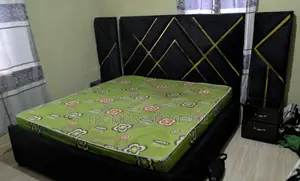 Used Bed Frame and Mattress with Two Bed Stands