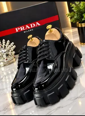 High Quality Black Prada Leather Loafers - Fully Boxed