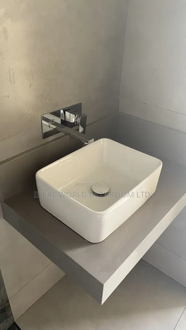Ideal Brand Countertop Wash Hand Basin - Square Ceramic - 1