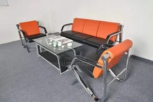 5-Seater Sofa Set - Orange Faux Leather
