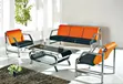 5-Seater Sofa Set - Orange Faux Leather - 2
