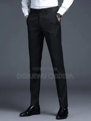 Premium Smart Boss Plain Trousers - Black