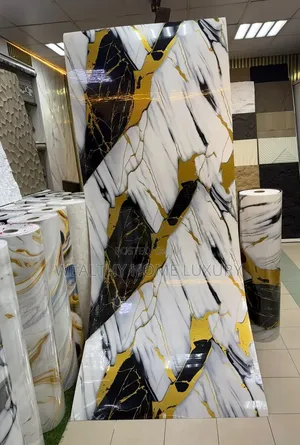 Luxury Black & Gold PVC Marble Sheet