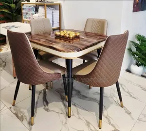 Marble Choco Brown Dining Set (Mai Zama 4)