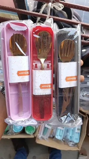 Golden Stainless Steel Cutlery Set (Spoon & Fork) - Jirgin