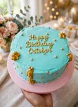 Komsy Cake - Blue & Gold Birthday Cake - 2