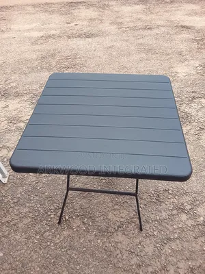 Foldable Square Plastic Table with Metal Legs