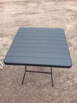 Foldable Square Plastic Table with Metal Legs - 1
