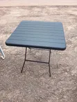 Foldable Square Plastic Table with Metal Legs - 2