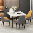 Modern 4-Seater Square Dining Set - White Marble Top - 2