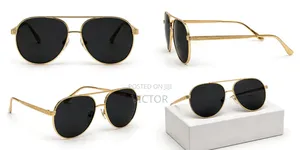 Luxury Gold Aviator Sunglasses - Black Lens UV400
