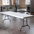 Rectangular Foldable Table - White Plastic Top, Metal Frame - 2
