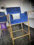 Neatly Used Metal High Chairs (Set of 2) - 1