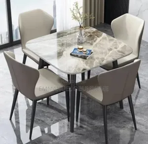 Unique & Affordable Dining Table with Leather Chairs