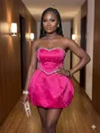 Pink Diamond Bubble Mini Dress - 1