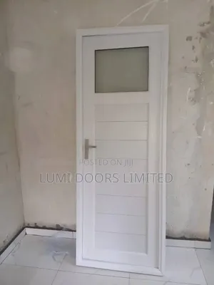White Toilet Door with Frosted Glass