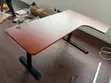 Brown L-Shaped Motorized Standing Desk - 1