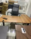 Brown L-Shaped Motorized Standing Desk - 2