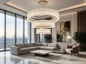 Luxury 3-Tier Crystal Ring Chandelier