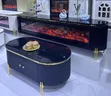 Fireplace TV Stand and Center Table - Black - 2