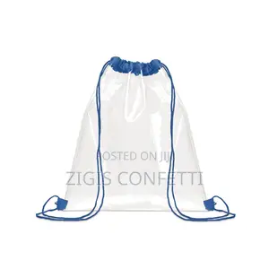Clear Drawstring Backpack - Water-Resistant PVC