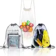 Clear Drawstring Backpack - Water-Resistant PVC - 3