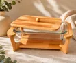 Premium Rectangular Wooden & Glass Serving Dish (3L/2.2L) - 2