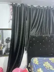 Black Pleated Curtains (Set of 6) - 1