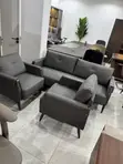 Sofa Na Zamani Na Zartaswa 3-Piece Leatherette - Grey - 1