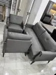 Sofa Na Zamani Na Zartaswa 3-Piece Leatherette - Grey - 2