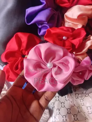 Beautiful Flower Satin Scrunchie