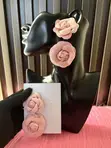 Fashion Pink Flower Earrings - 1