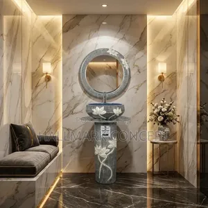 Luxury Free Standing Dining Wash Basin - Octagon Marble