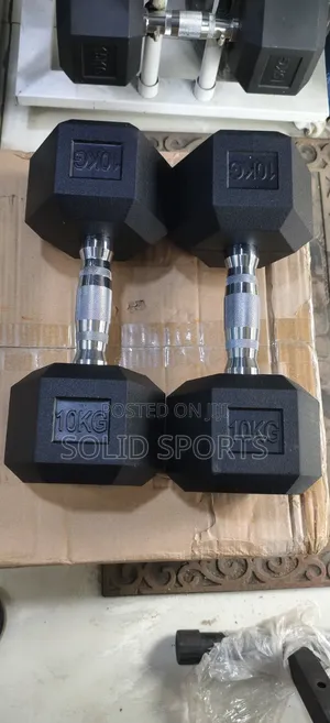 Brand New 10kg Hexagon Dumbbells (Pair)