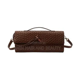 Luxury Woven Leather Flap Bag - Knot Lock Shoulder Handbag