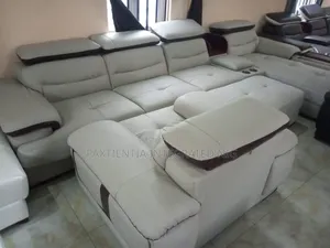 Home Interiors 7-Seater Sectional Sofa - White Leather