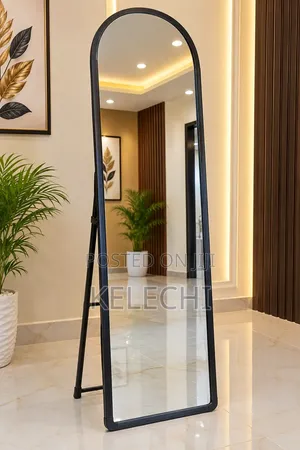 Elegant Full-Length Standing Mirror - Black