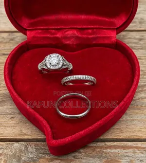 Halo Zirconia & Steel Couple's Ring Set