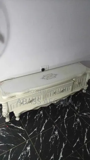 Royal TV Console with Drawers - White Marble & Glass