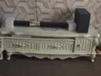 Royal TV Console with Drawers - White Marble & Glass - 2