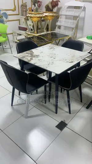 Classic Imported 4-Seater Marble Dining Set