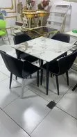 Classic Imported 4-Seater Marble Dining Set - 1