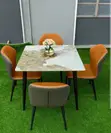 Classic Imported 4-Seater Marble Dining Set - 2