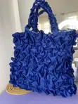 Handmade Fabric Tote Bag with Scrunchies - 3