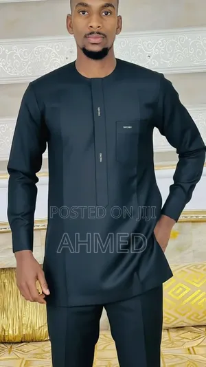 Luxury Men's Black Senator Wear by A Musa Fashion House