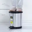 12L Drum-Shaped Pedal Waste Bin (Imitation Stainless Steel) - 1
