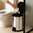 12L Drum-Shaped Pedal Waste Bin (Imitation Stainless Steel) - 4