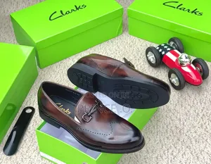 Chocolate Clarks Leather Dress Shoes